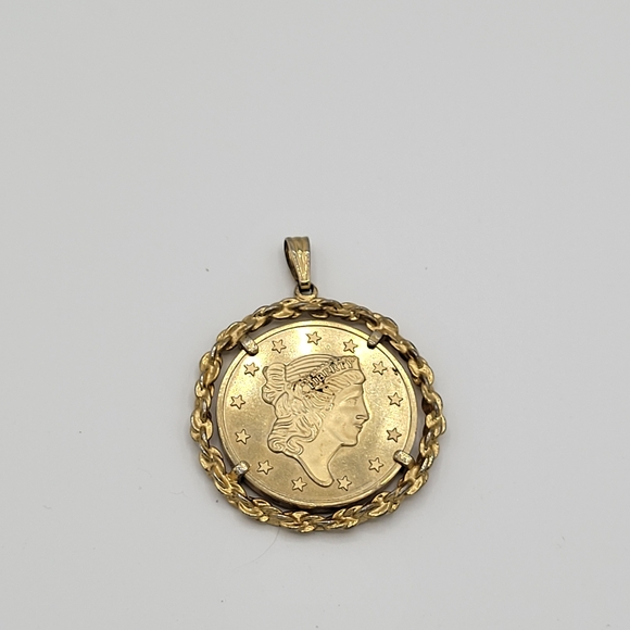 Avon Lady Liberty Necklace United States America Bicentennial Eagle 1776-1976 - Picture 2 of 10